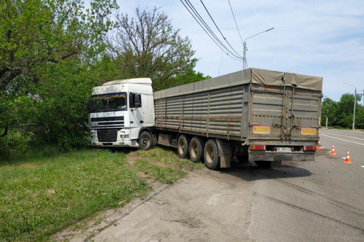 В Николаеве зерновоз врезался в столб